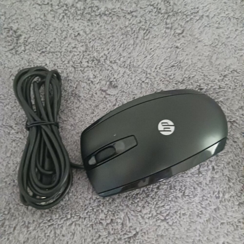 HP Plug and Play Black Wired USB Optical Mouse 2 Button with Scroll
